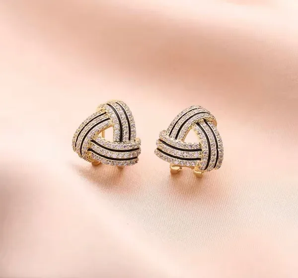 Gold_And_Black_Trinity_Knot_Studs_Earrings_For_Women